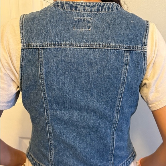 VINTAGE Y2K American Eagle Outfitters Denim Vest #518 - Picture 9 of 12